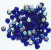 100 6x3mm Transparent Cobalt AB Disk Beads